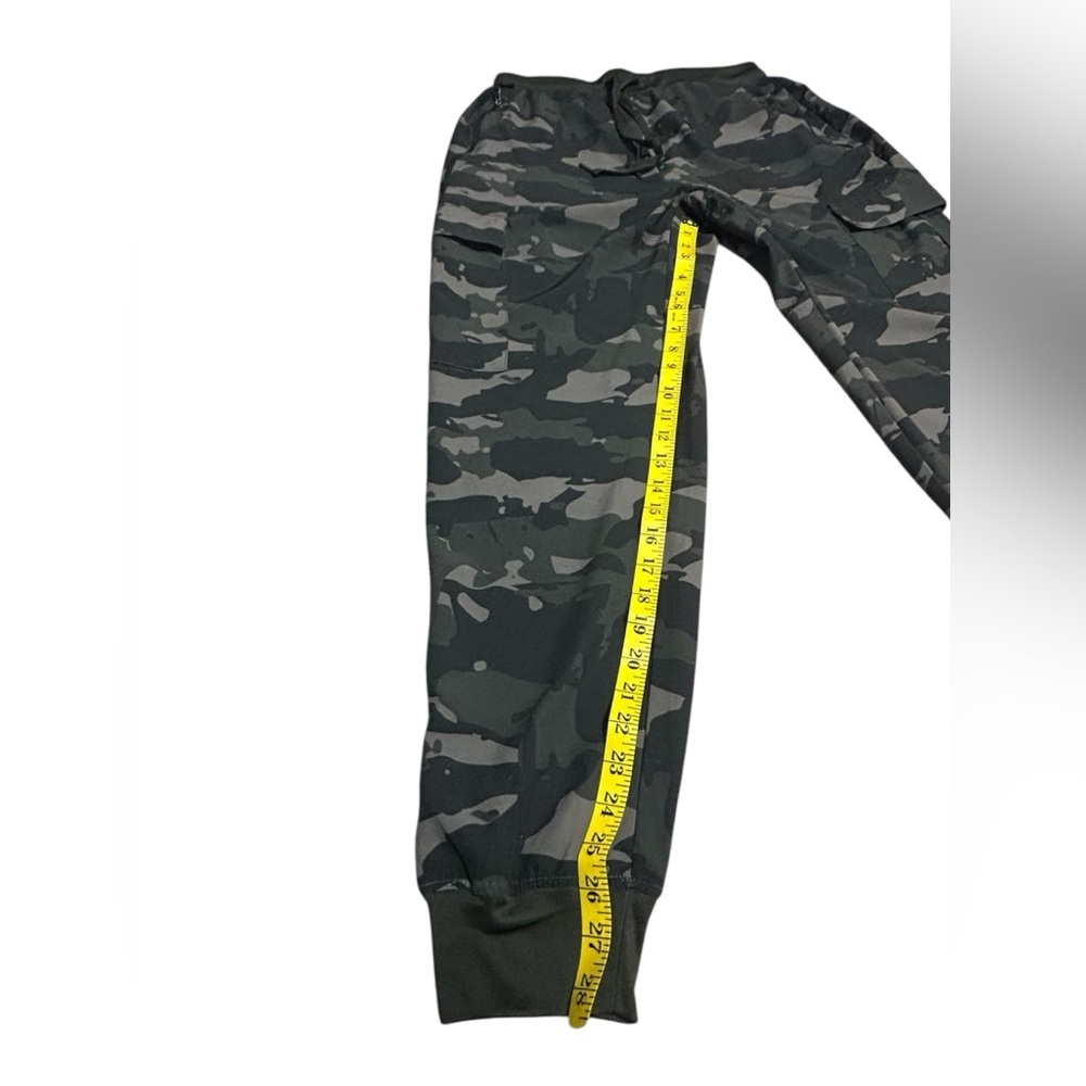 Camo Cargo Jogger Pants Mens Large Green Stretch Tactical Zip Pocket Athleisure - Picture 7 of 12
